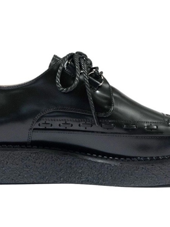 Straight To Hell Men\'s Black Leather Derby Shoes